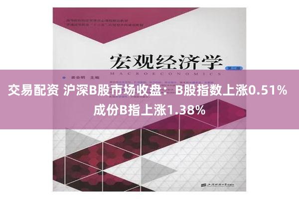 交易配资 沪深B股市场收盘：B股指数上涨0.51% 成份B指上涨1.38%