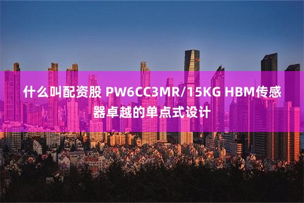 什么叫配资股 PW6CC3MR/15KG HBM传感器卓越的单点式设计